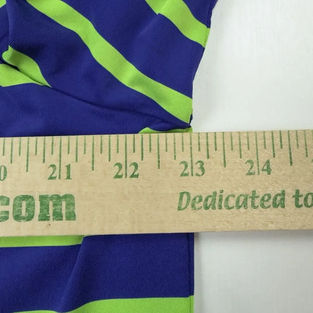 Ralph Lauren RLX White Columns Golf Club Mens L Neon Green Royal Blue Stretch